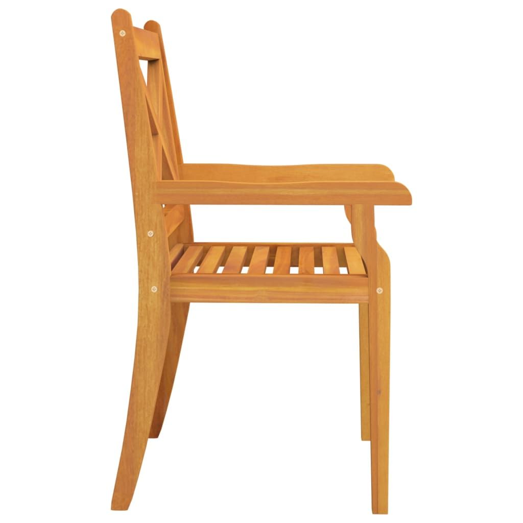 Patio Dining Chairs 3 pcs Solid Wood Acacia