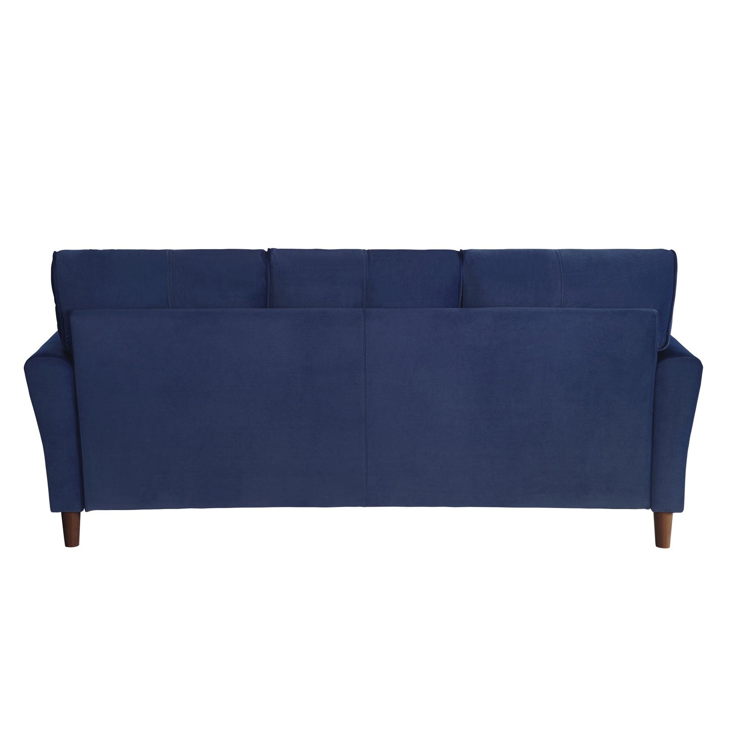 Blue Velvet Upholstery 1pc Comfort Sofa Plush Seatbacks Tufted Detail Solid Wood Frame Modern Living Room Furniture