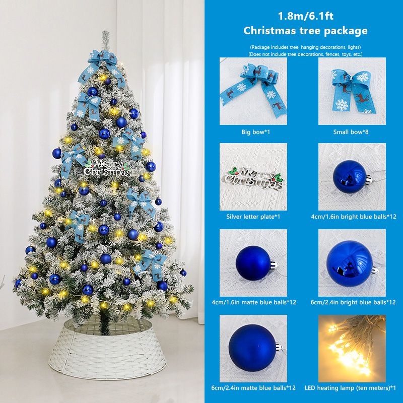 6FT Artificial Hinged Christmas Tree Snow Flocked Pine Tree with Solid Metal Stand Festival Xmas Tree for Indoor Outdoor