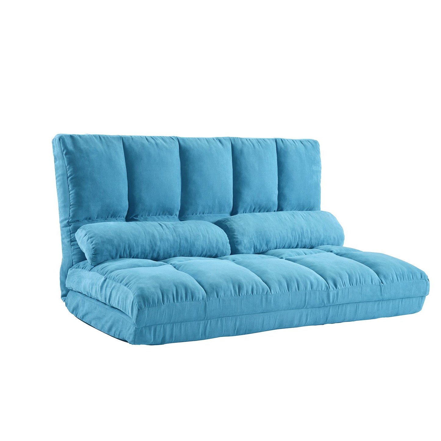 Double Chaise Lounge Sofa Floor Couch and Sofa with Two Pillows