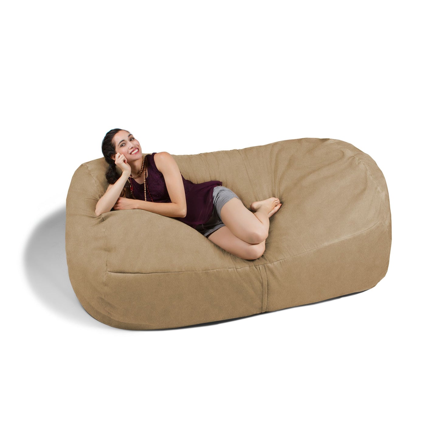 Jaxx 7 Foot Giant Bean Bag Sofa, Camel