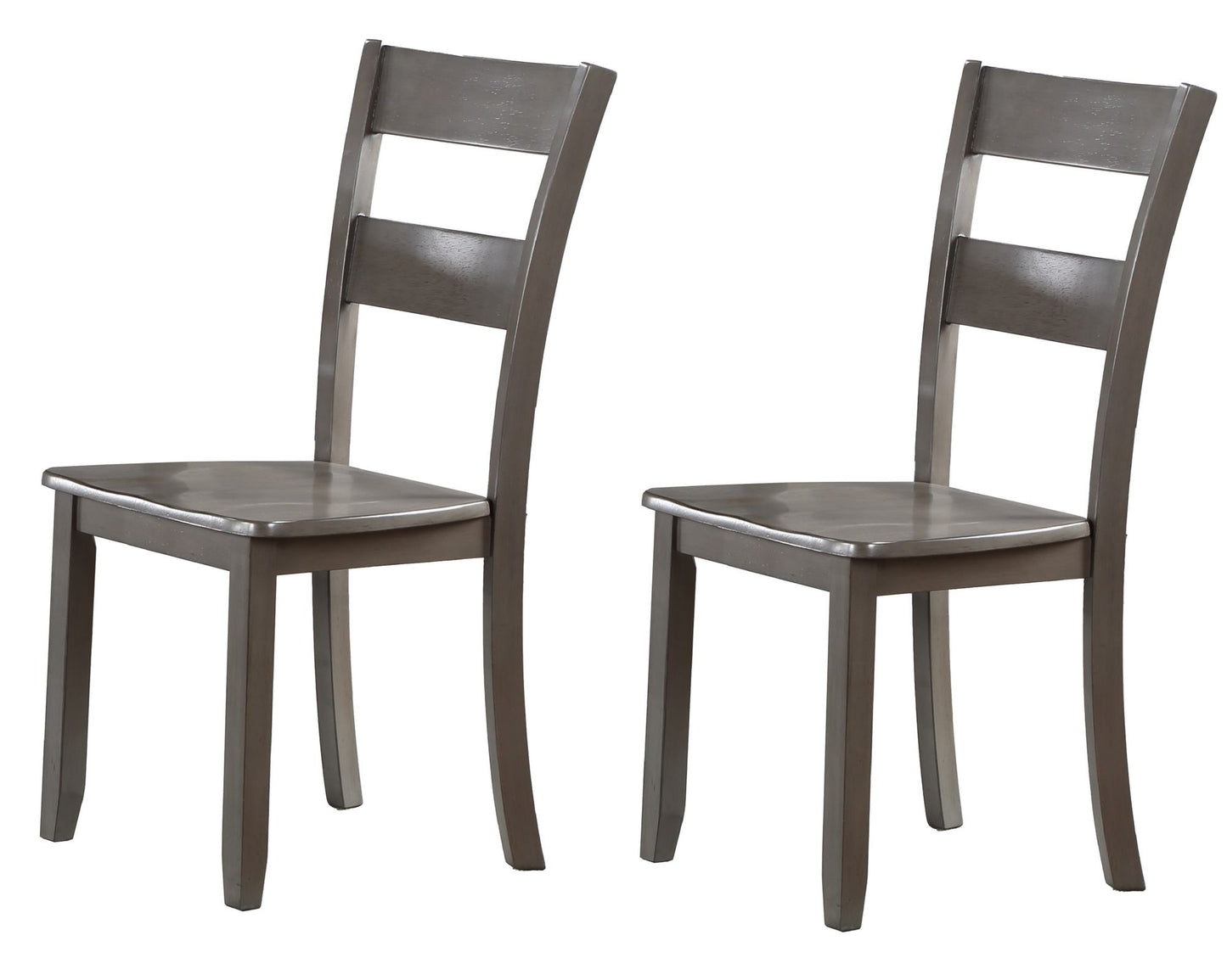 2pc Transitional Dining Side Chair Ladder Back Wooden Dining Room Furniture Gray