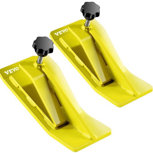 VEVOR Tractor Bucket Protector, 2pcs Ski Edge Protector, 12" Long Turf Tamer Skid Protector, 4" Width, Heavy Duty Steel Bucket Attachment for Snow Leaves Removal, Spreading Gravel, Yellow