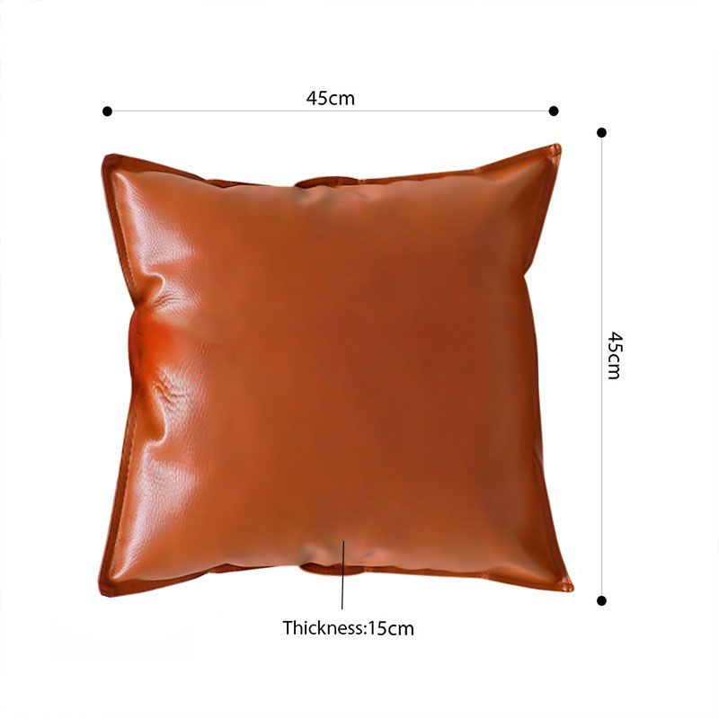 SOGA 2X 45cm Light Luxury Urban Simulated Leather Wide Edge Throw Pillow