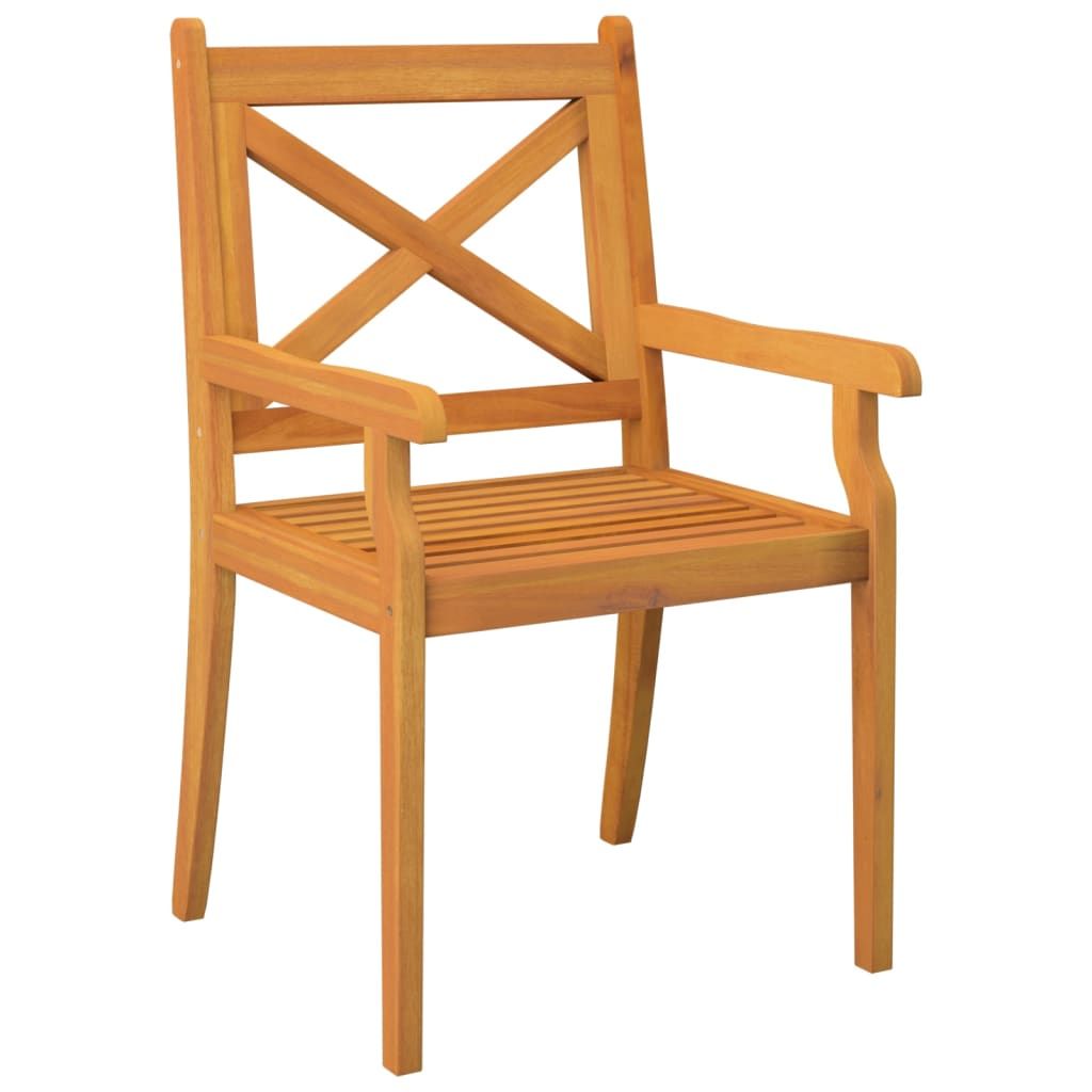 Patio Dining Chairs 3 pcs Solid Wood Acacia