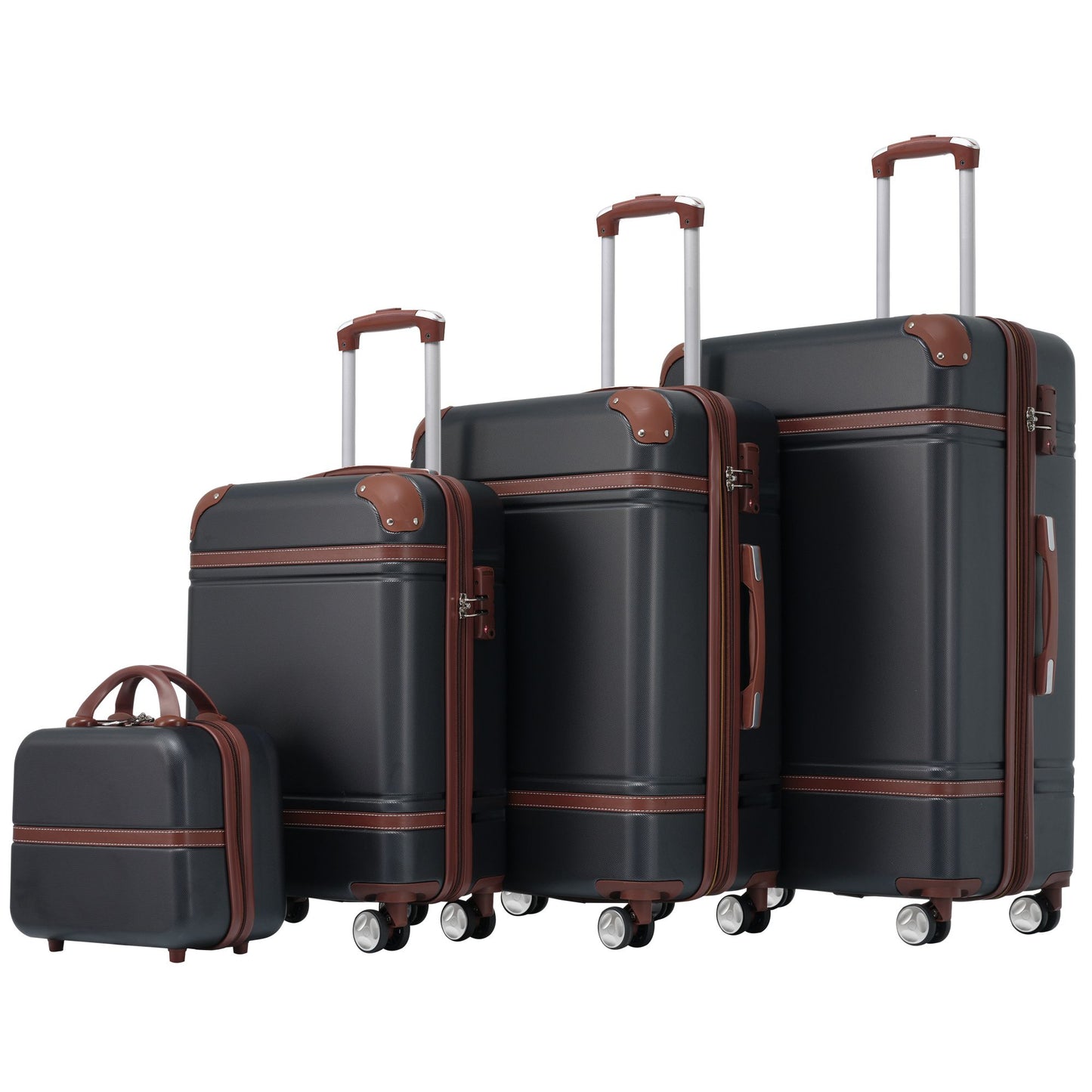 Hardshell Luggage Sets 4 Pieces 20"+24"+28" Luggages and Cosmetic Case Spinner Suitcase with TSA Lock Lightweight