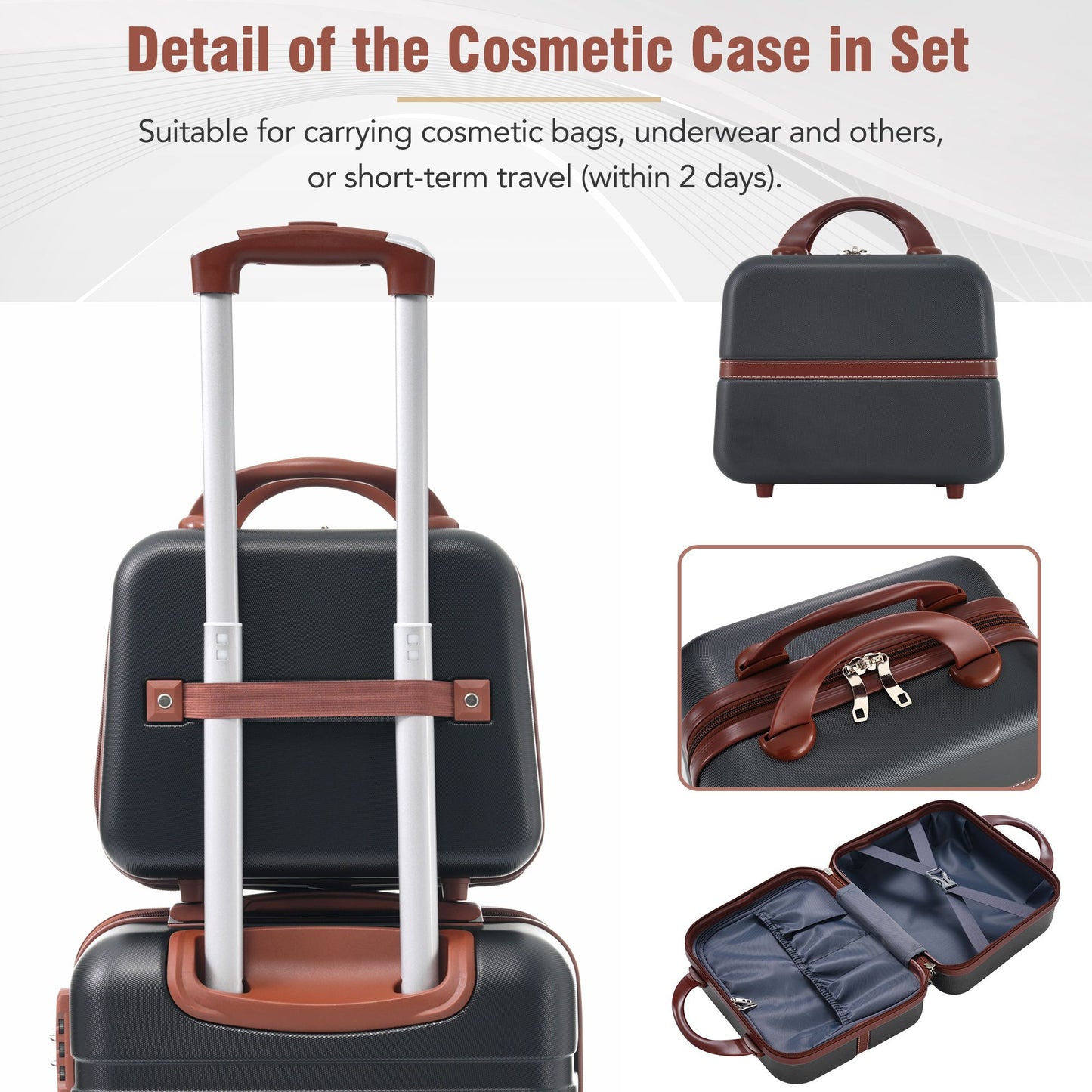 Hardshell Luggage Sets 4 Pieces 20"+24"+28" Luggages and Cosmetic Case Spinner Suitcase with TSA Lock Lightweight